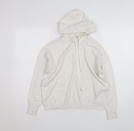 Savida Women Ivory Pullover Hoodie Medium Viscose Blend