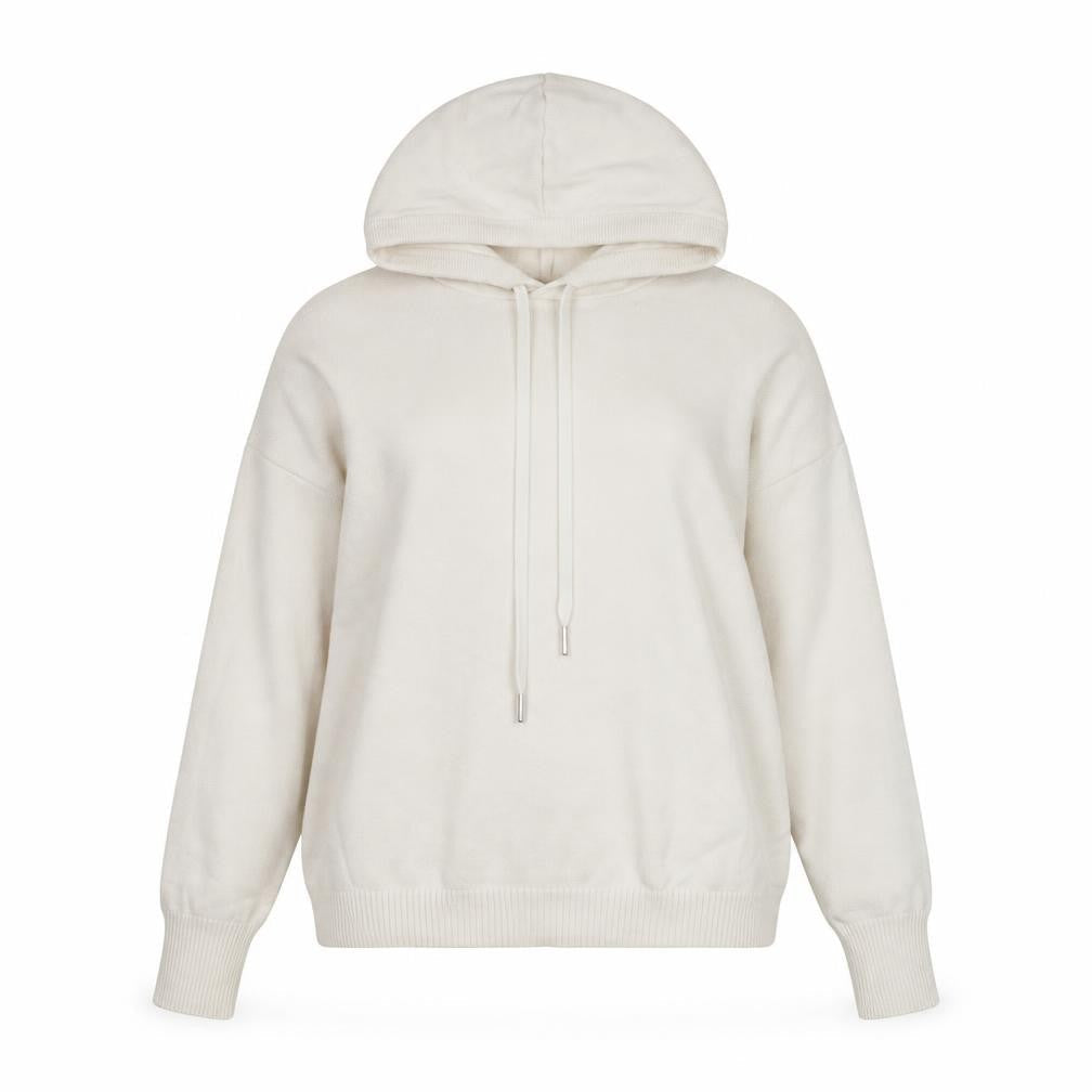 Savida Women Ivory Pullover Hoodie Medium Viscose Blend