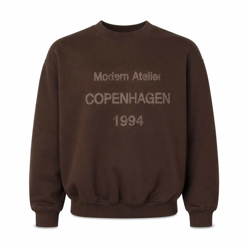 Dunnes Men's Brown Copenhagen 1994 Graphic Sweatshirt XS
