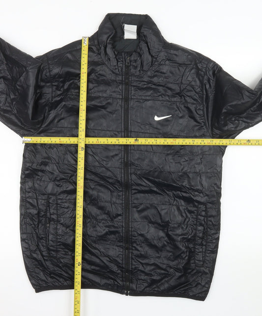 Nike Men's Black M Puffer Jacket Polyester Full Zip Windproof