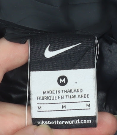 Nike Men's Black M Puffer Jacket Polyester Full Zip Windproof