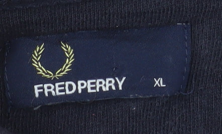 Fred Perry Men's Black XL Hooded Full Zip Cotton Jacket