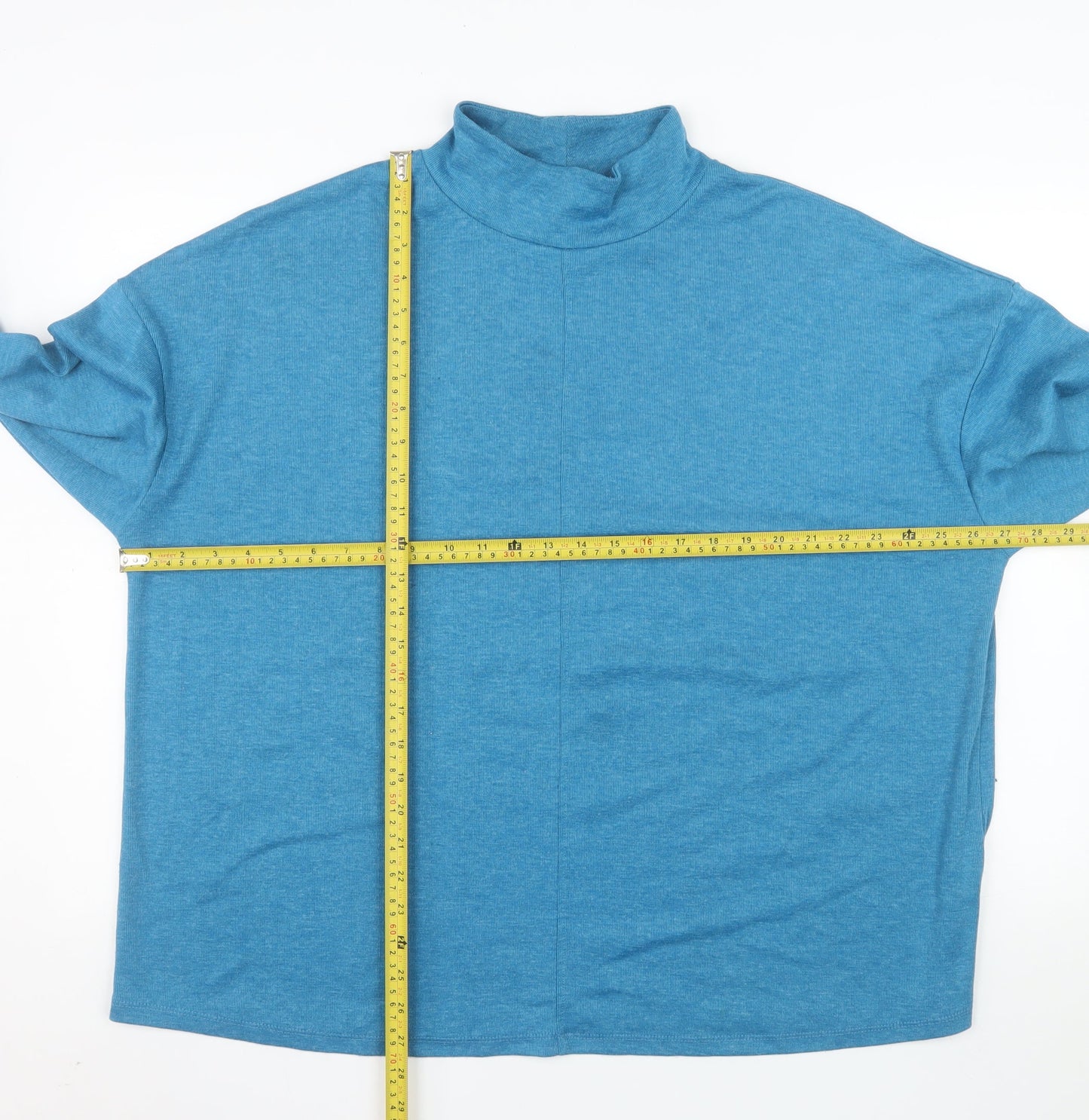 Dunnes Stores Women’s Blue Mock Neck Long Sleeve Pullover Jumper XL
