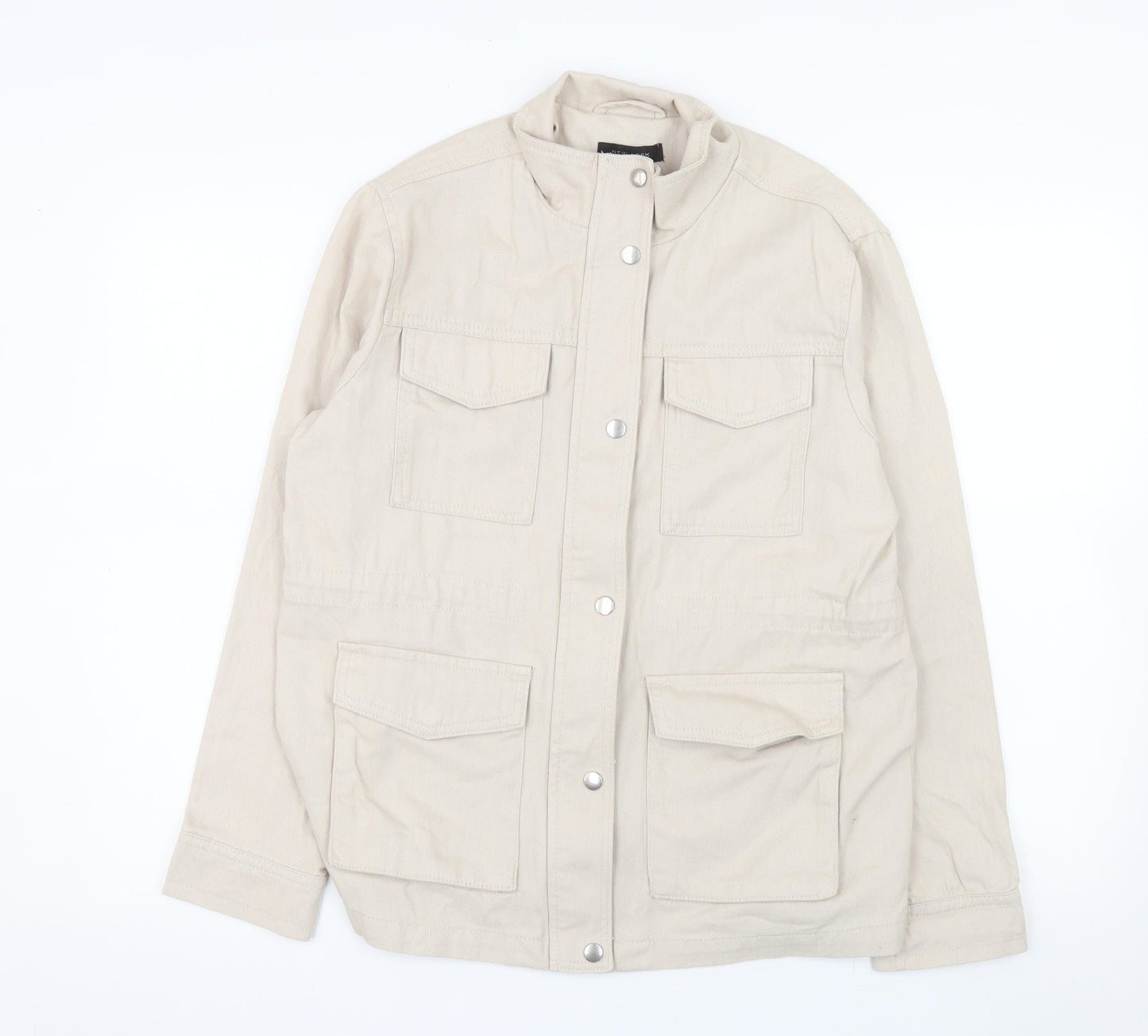 New Look Women's Beige Cotton Military Jacket Size 10