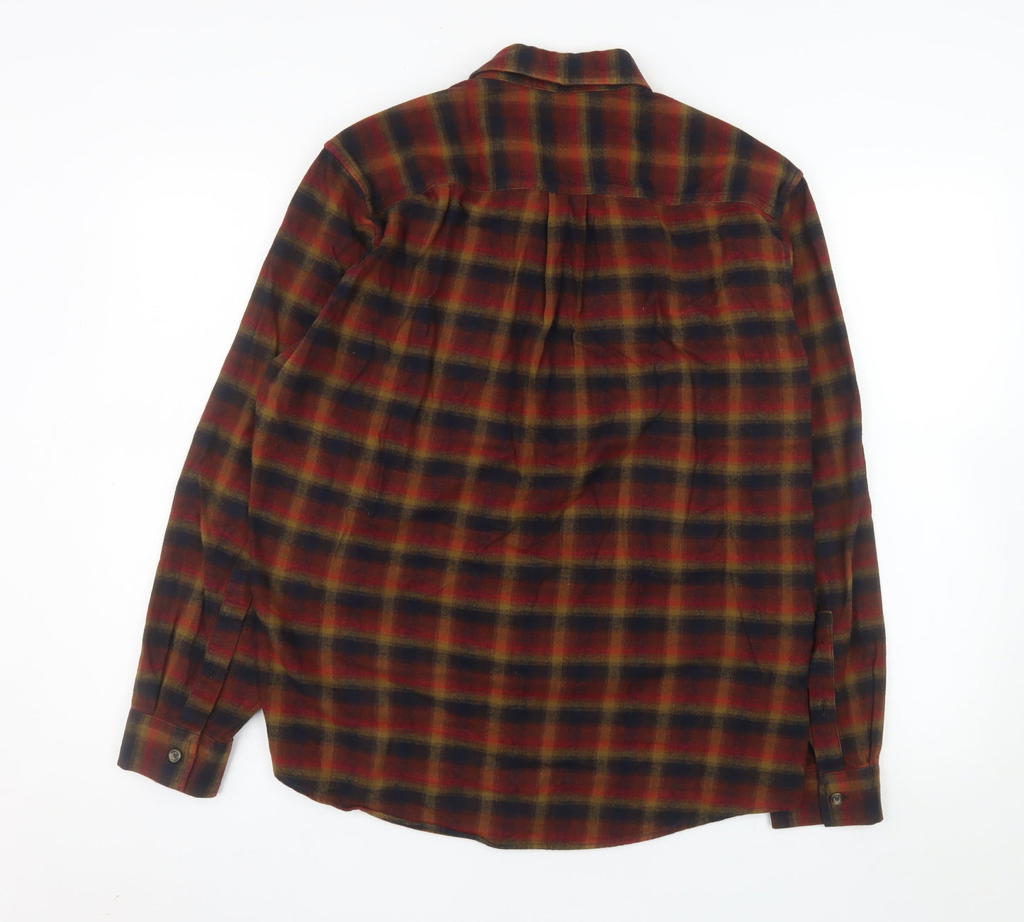Eddie Bauer Men's Multicoloured Flannel Plaid Button-Up Shirt M