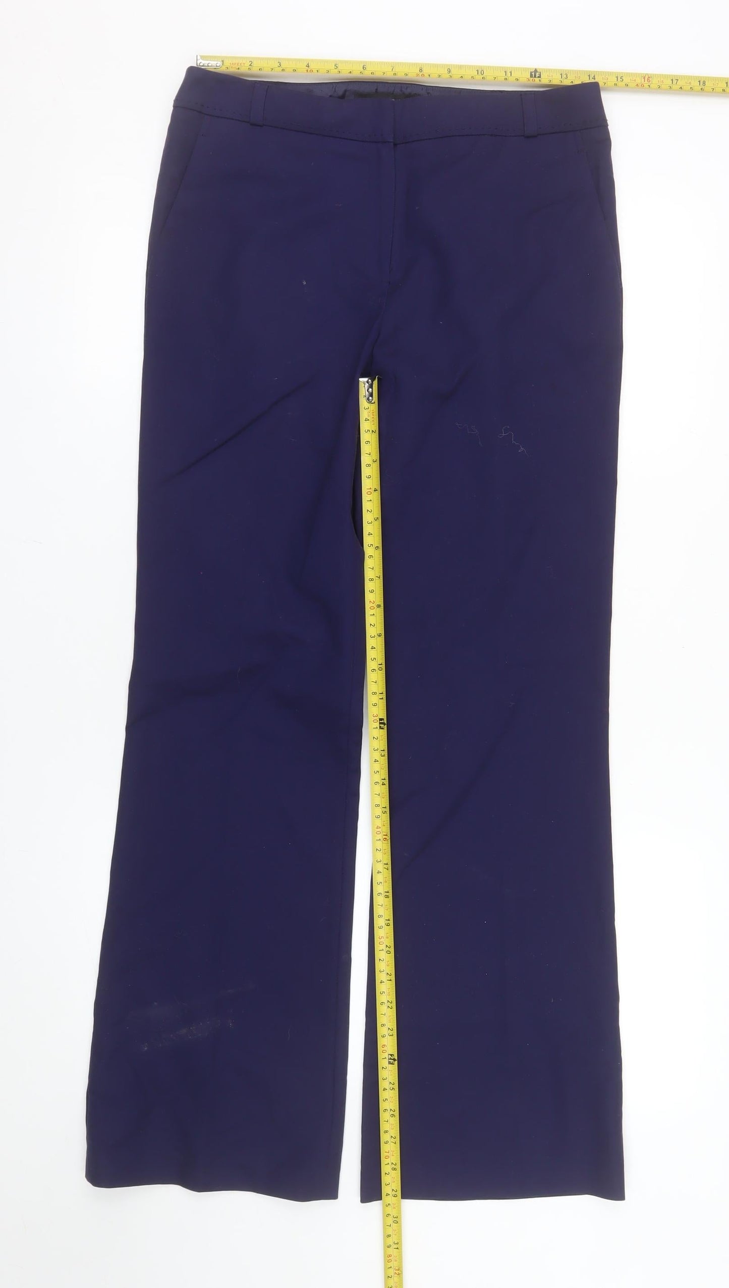 Savida Women's Blue Dress Pants Size 10 Straight Leg Cotton Blend