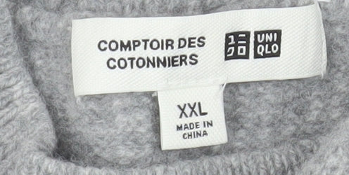 Uniqlo Comptoir Des Cotonniers Womens Grey Wool Crew Neck Pullover Jumper 2XL