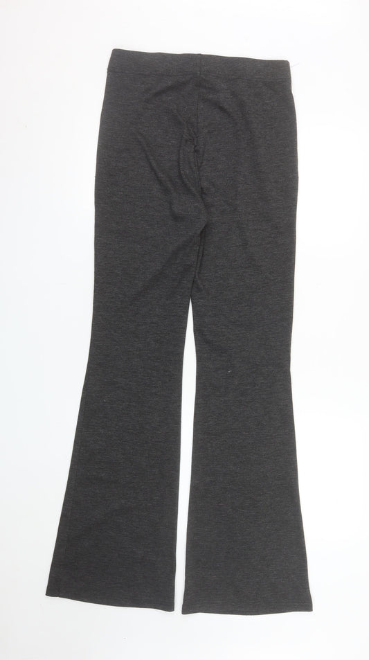 Stradivarius Women's Grey Flared Leggings Size 10 Stretch Cotton
