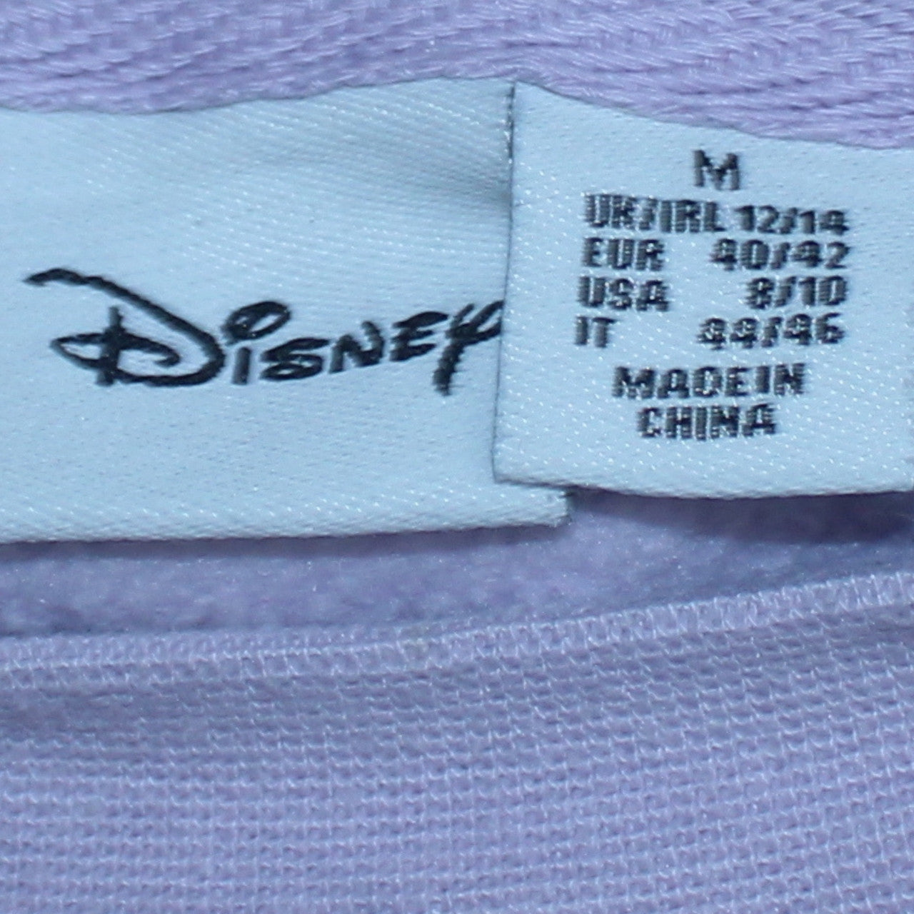 Disney Women Purple Stitch Sweatshirt M 12/14 Crew Neck Pullover