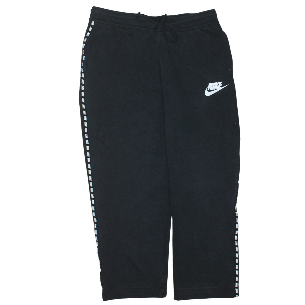 Nike Women’s Black M Track Pants with Side Stripe Drawstring Waist
