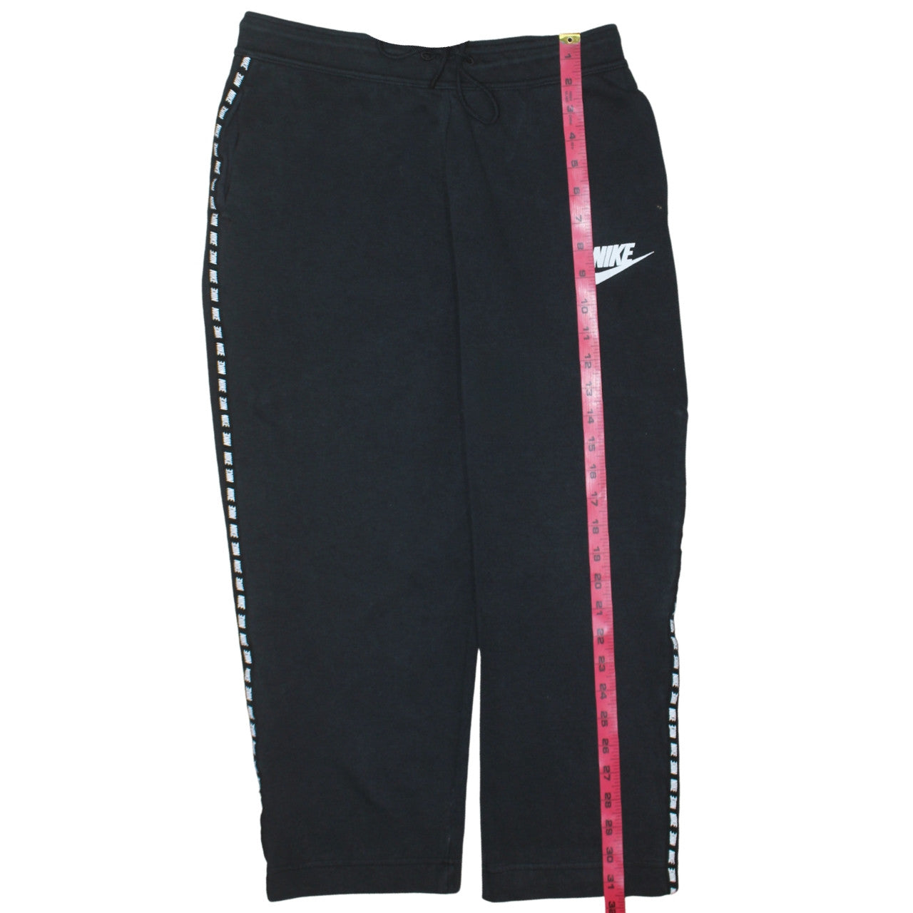 Nike Women’s Black M Track Pants with Side Stripe Drawstring Waist