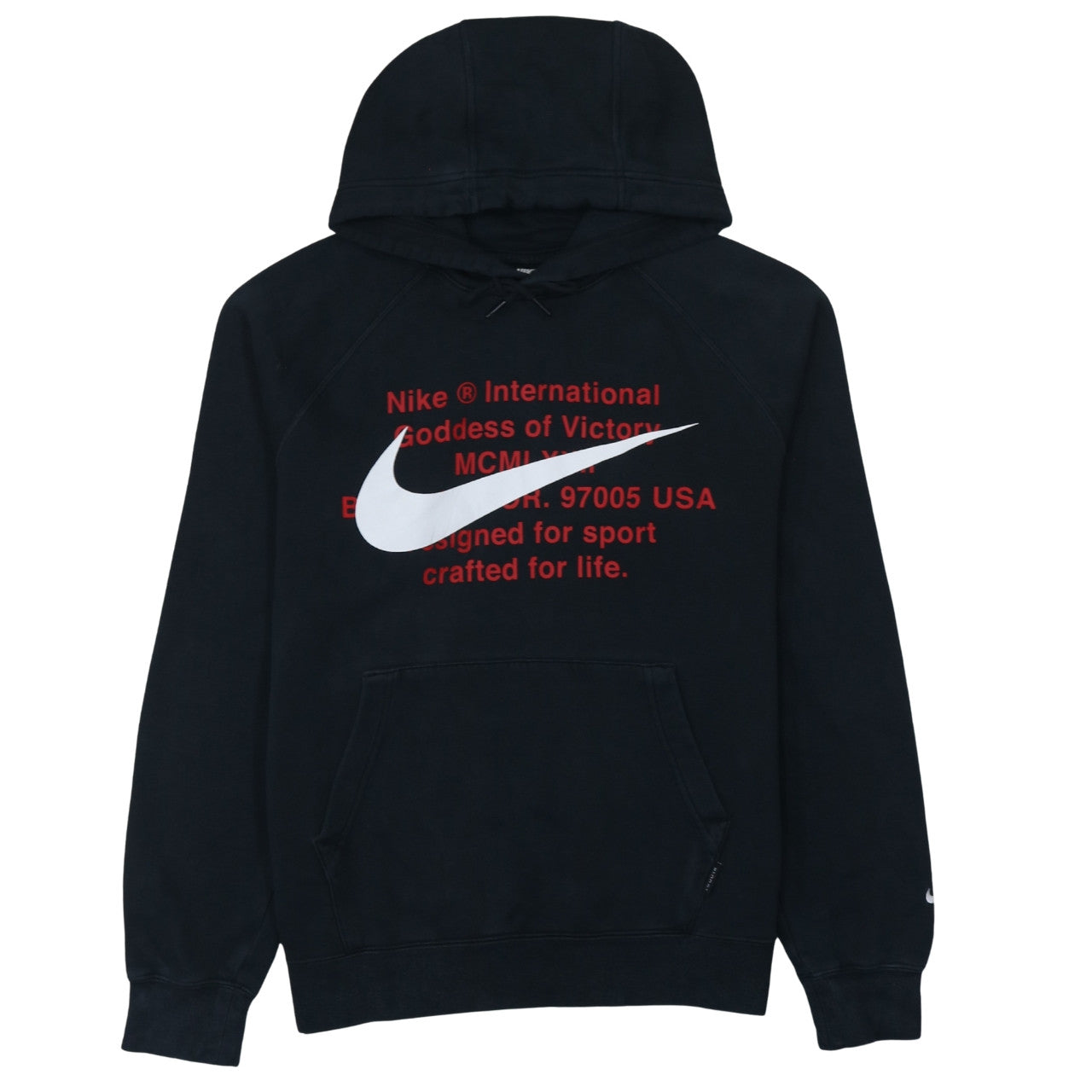 Nike Men's Black Pullover Hoodie M Logo Graphic Fleece Sweatshirt