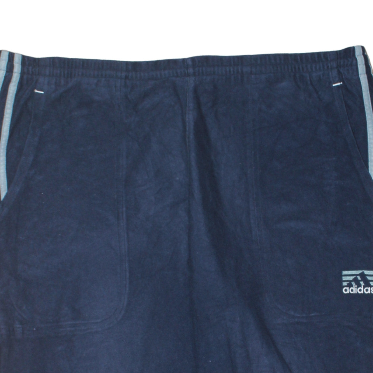 Adidas Men's Blue Velour Track Pants M Regular Fit Straight Leg