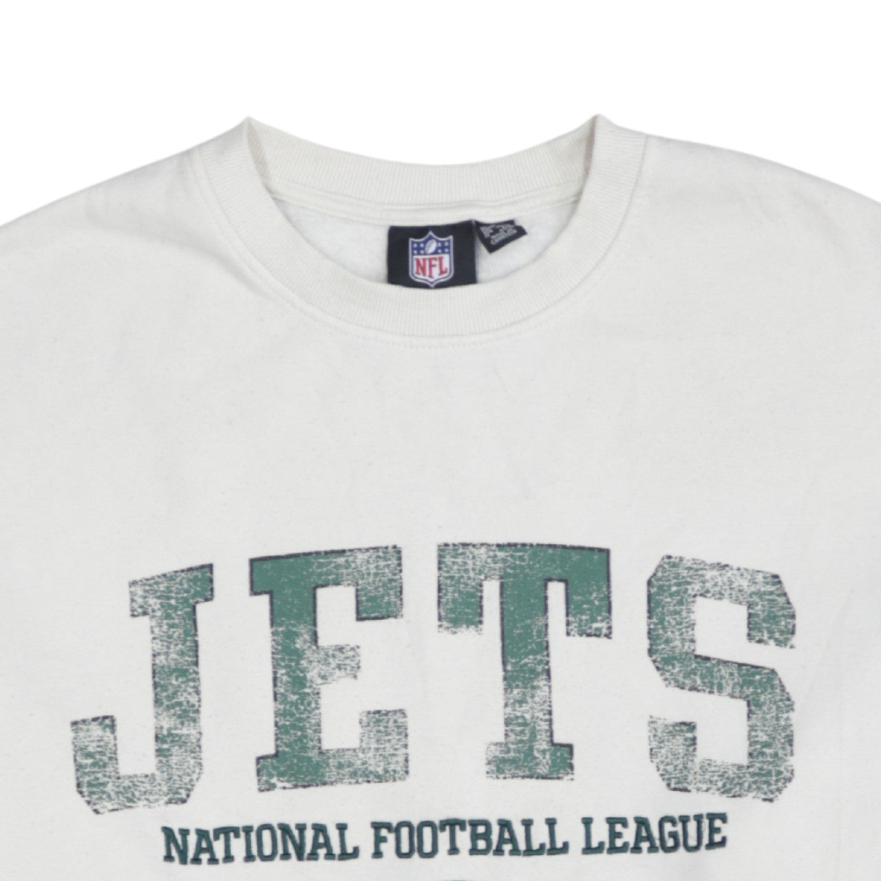 Primark NFL Women White Medium Pullover Sweatshirt Jets Graphic Print