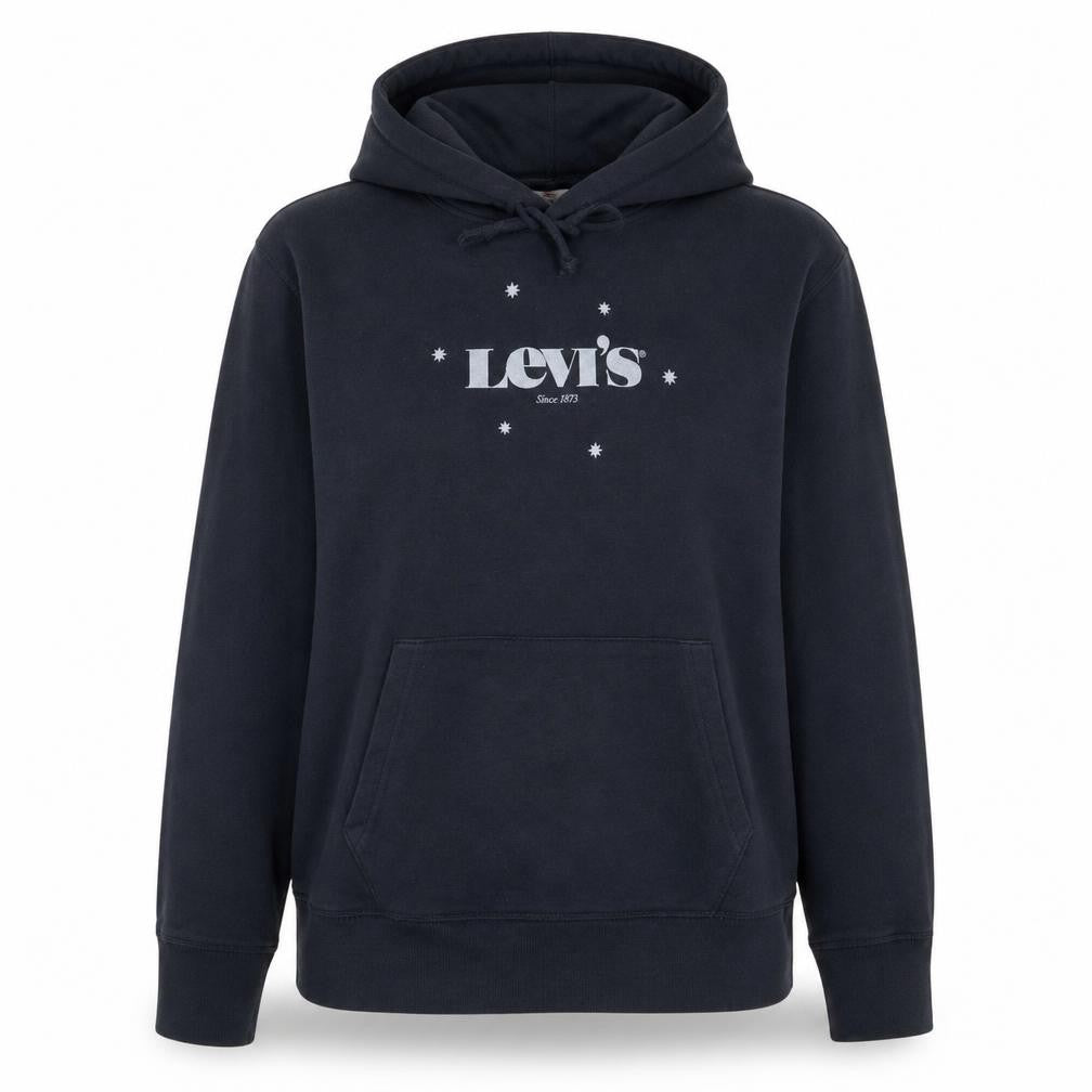 Levi's Womens Black Pullover Hoodie Medium Cotton Logo Design