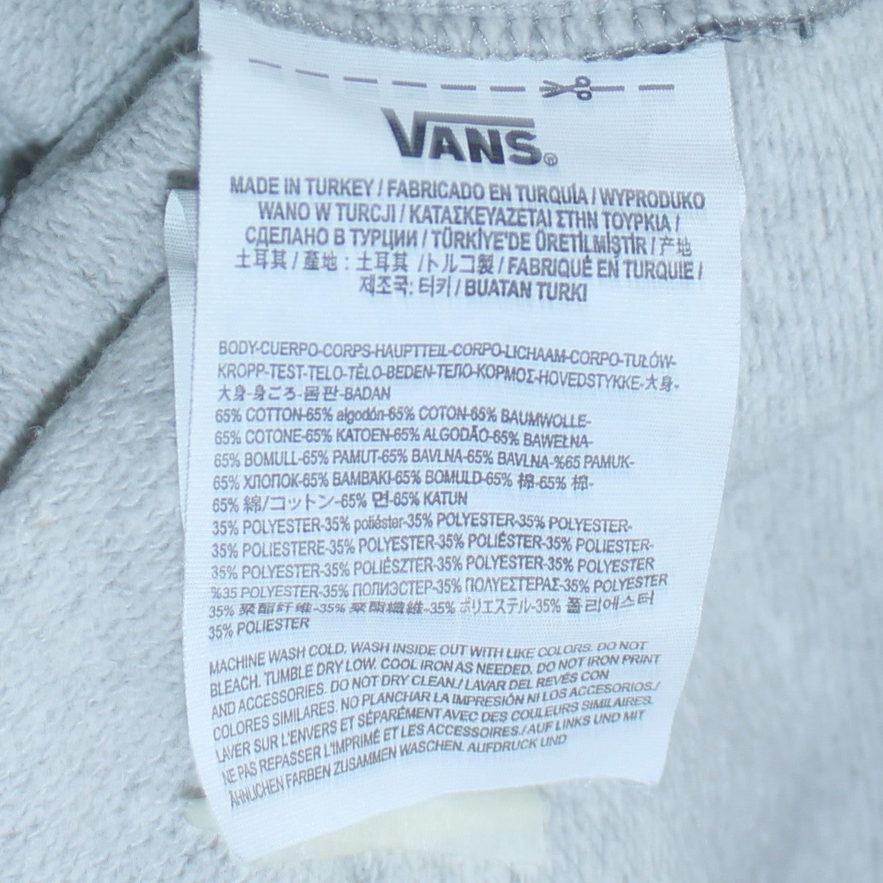 Vans Men’s Grey Pullover Hoodie Medium Regular Fit Logo Skate Style