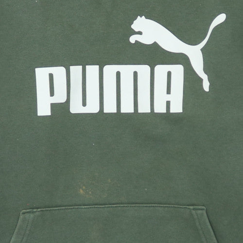 Puma Men's Green Pullover Hoodie Small Regular Fit Fleece