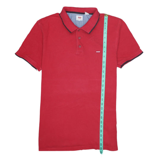 Levi's Men's Red Cotton Short Sleeve Polo Shirt Size L