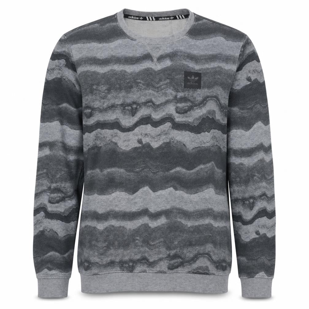 Adidas Men's Grey Camouflage Crew Neck Pullover Sweatshirt Size S