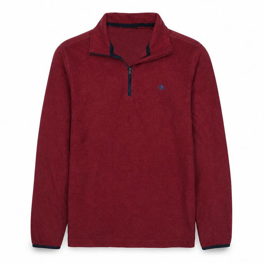 Champion Men's Red 1/4 Zip Fleece Sweatshirt Size S
