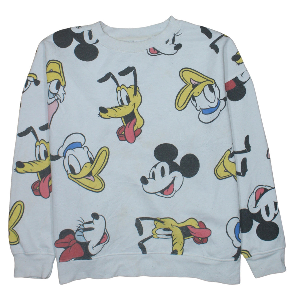 Disney Primark Women White Mickey & Friends Print Sweatshirt XL