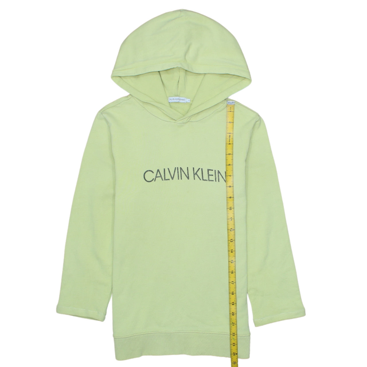 Calvin Klein Jeans Womens Light Green Hoodie Size 14 Cotton Pullover