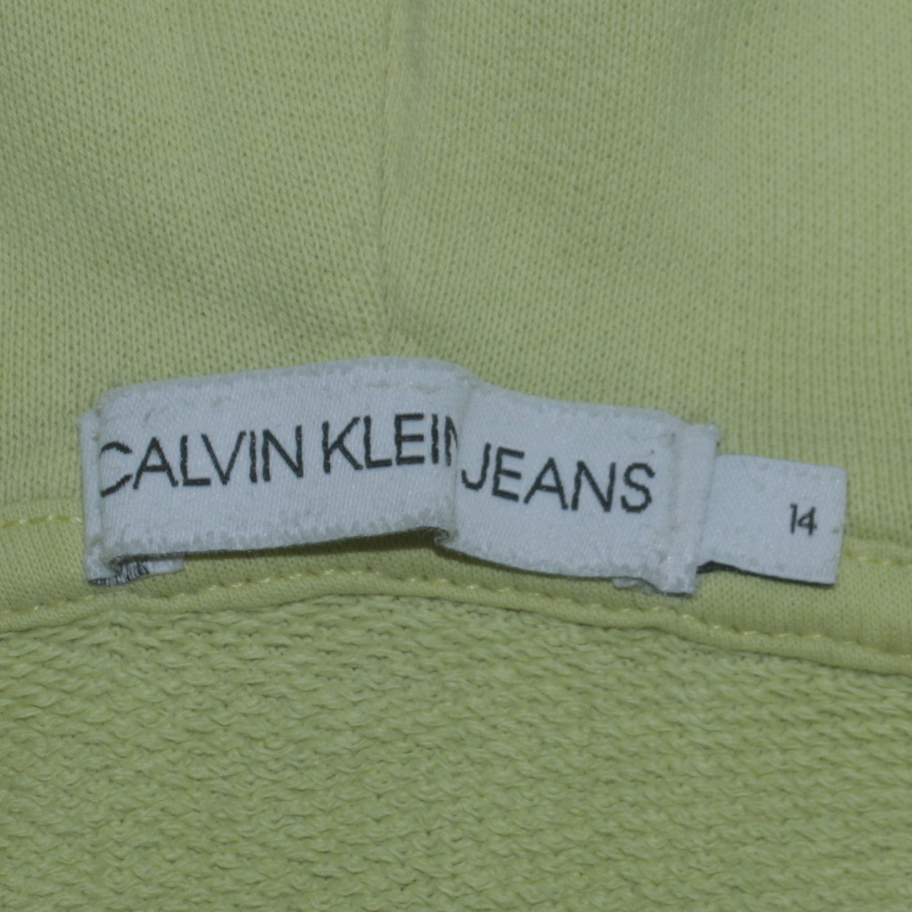 Calvin Klein Jeans Womens Light Green Hoodie Size 14 Cotton Pullover