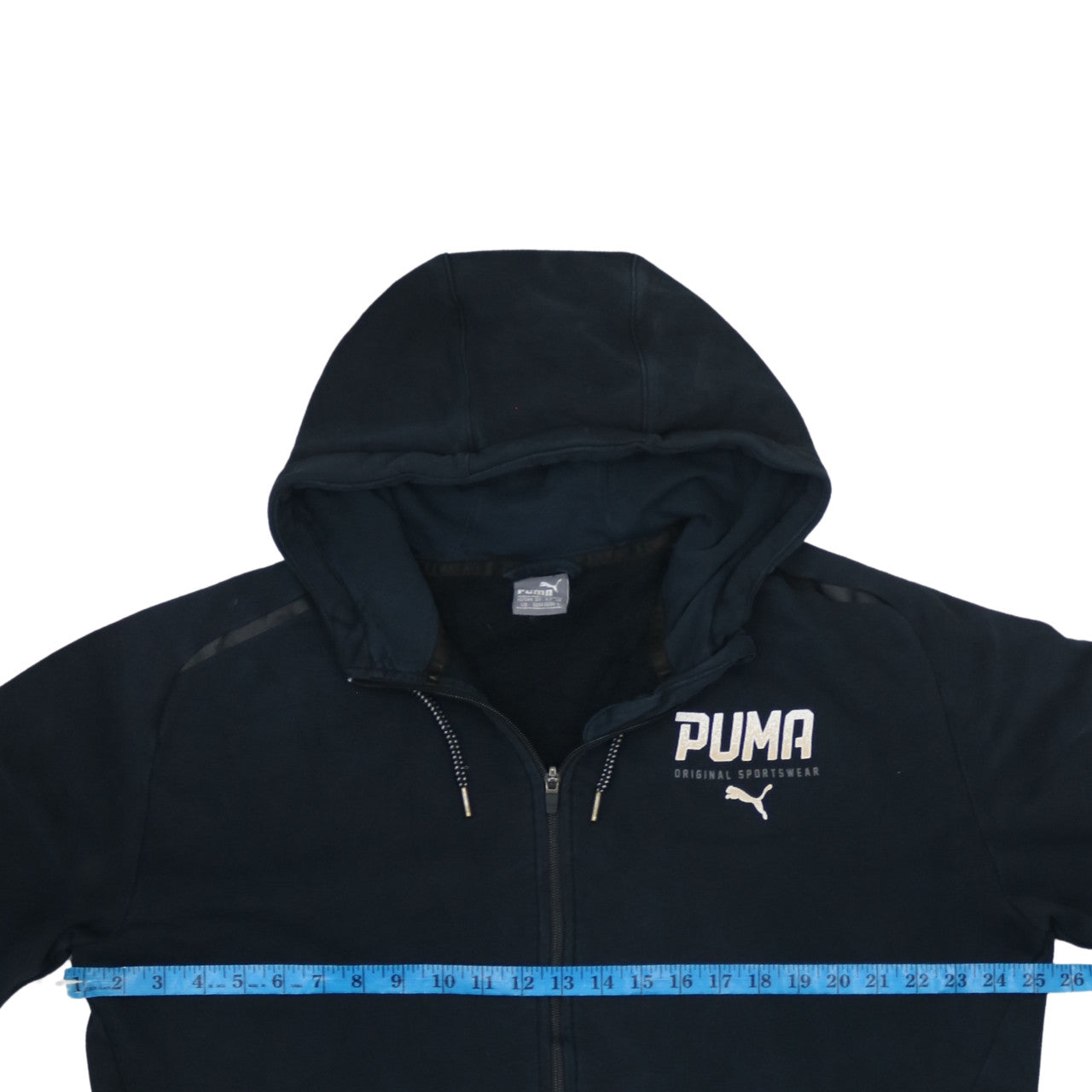 Puma Men’s Black Full Zip Hoodie Size L Regular Fit Sportswear