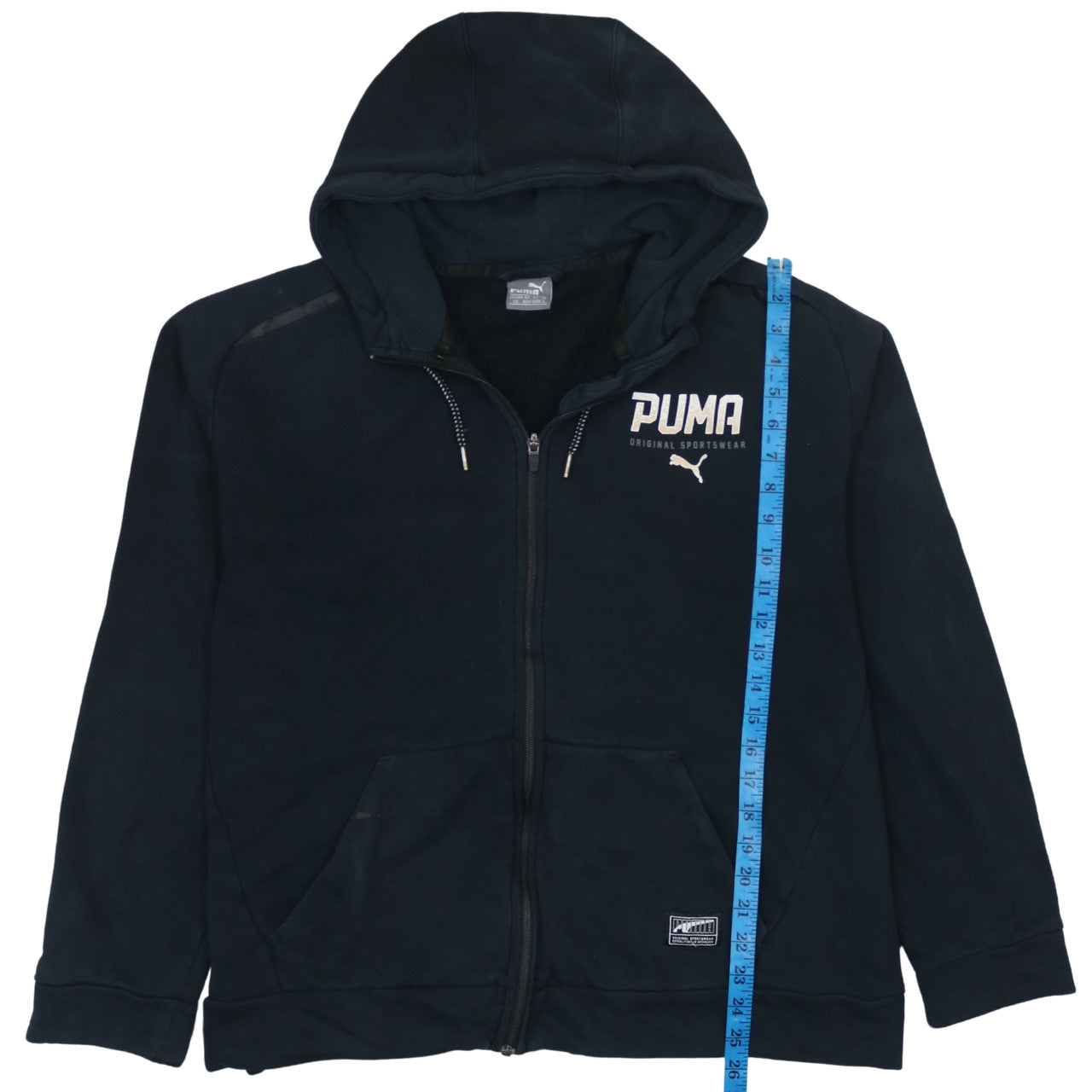 Puma Men’s Black Full Zip Hoodie Size L Regular Fit Sportswear