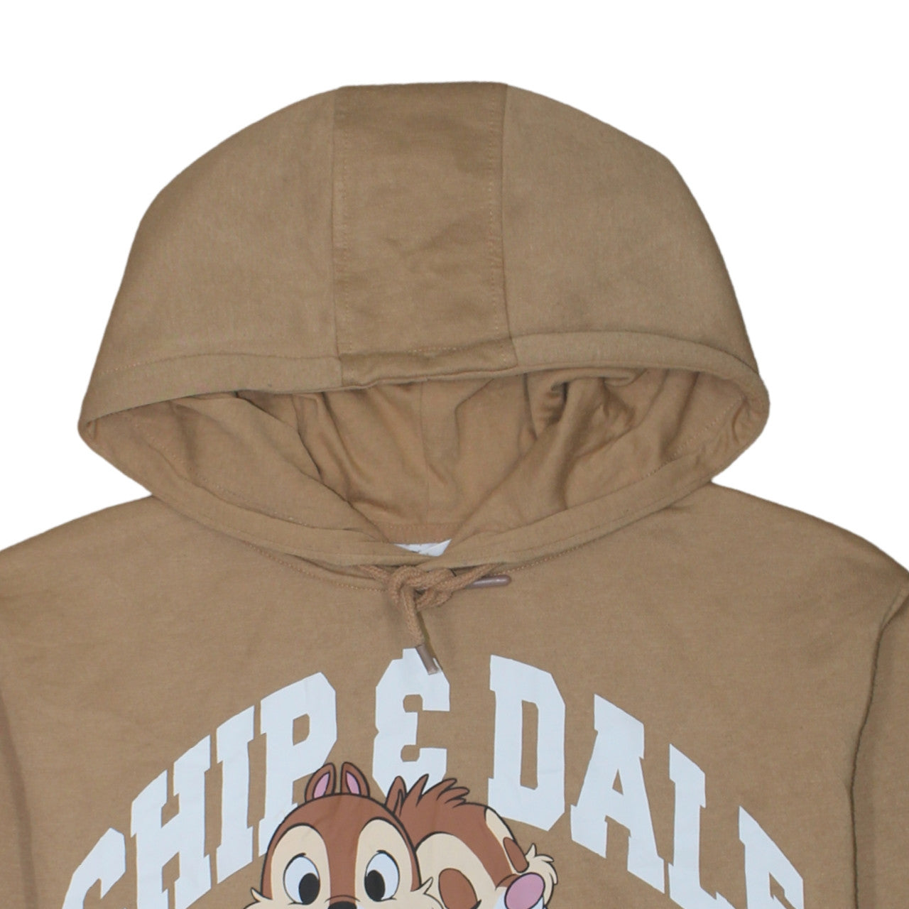 Disney Chip & Dale Women's Beige Hoodie S Pullover Graphic Print