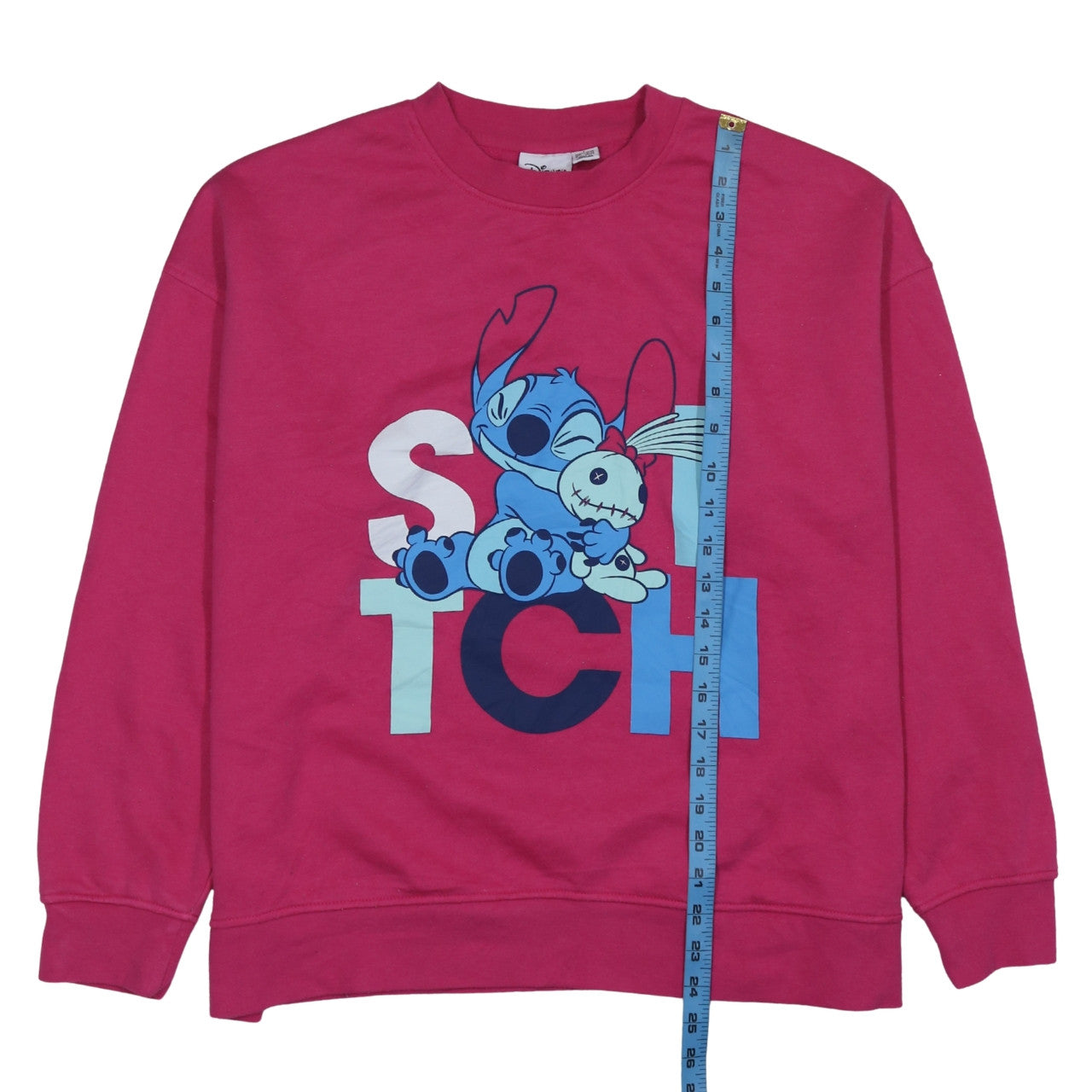 Disney Primark Women’s Pink Stitch Sweatshirt L 14/16 Graphic Pullover