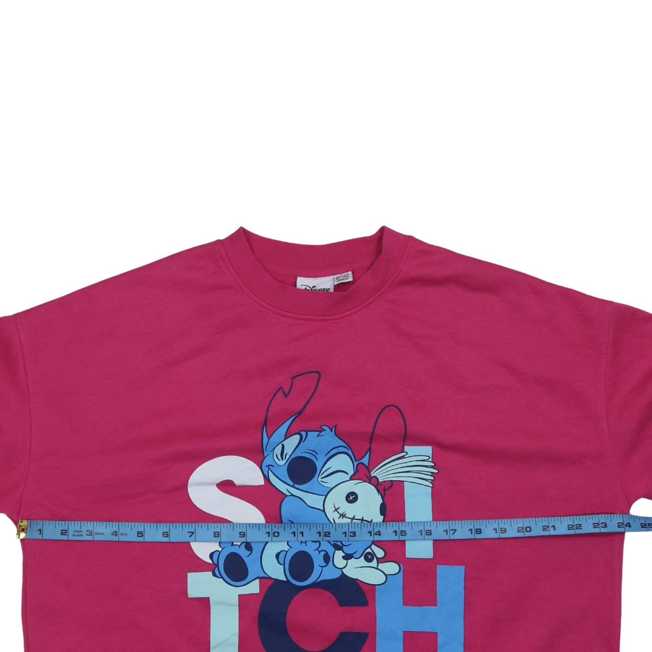Disney Primark Women’s Pink Stitch Sweatshirt L 14/16 Graphic Pullover