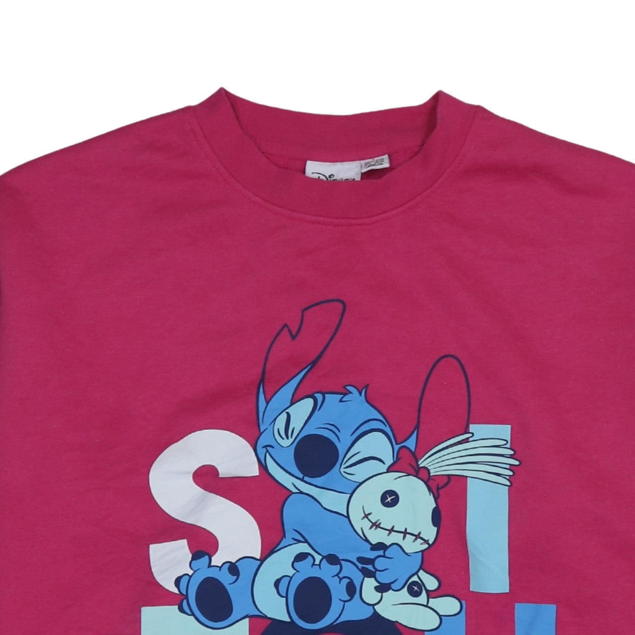 Disney Primark Women’s Pink Stitch Sweatshirt L 14/16 Graphic Pullover