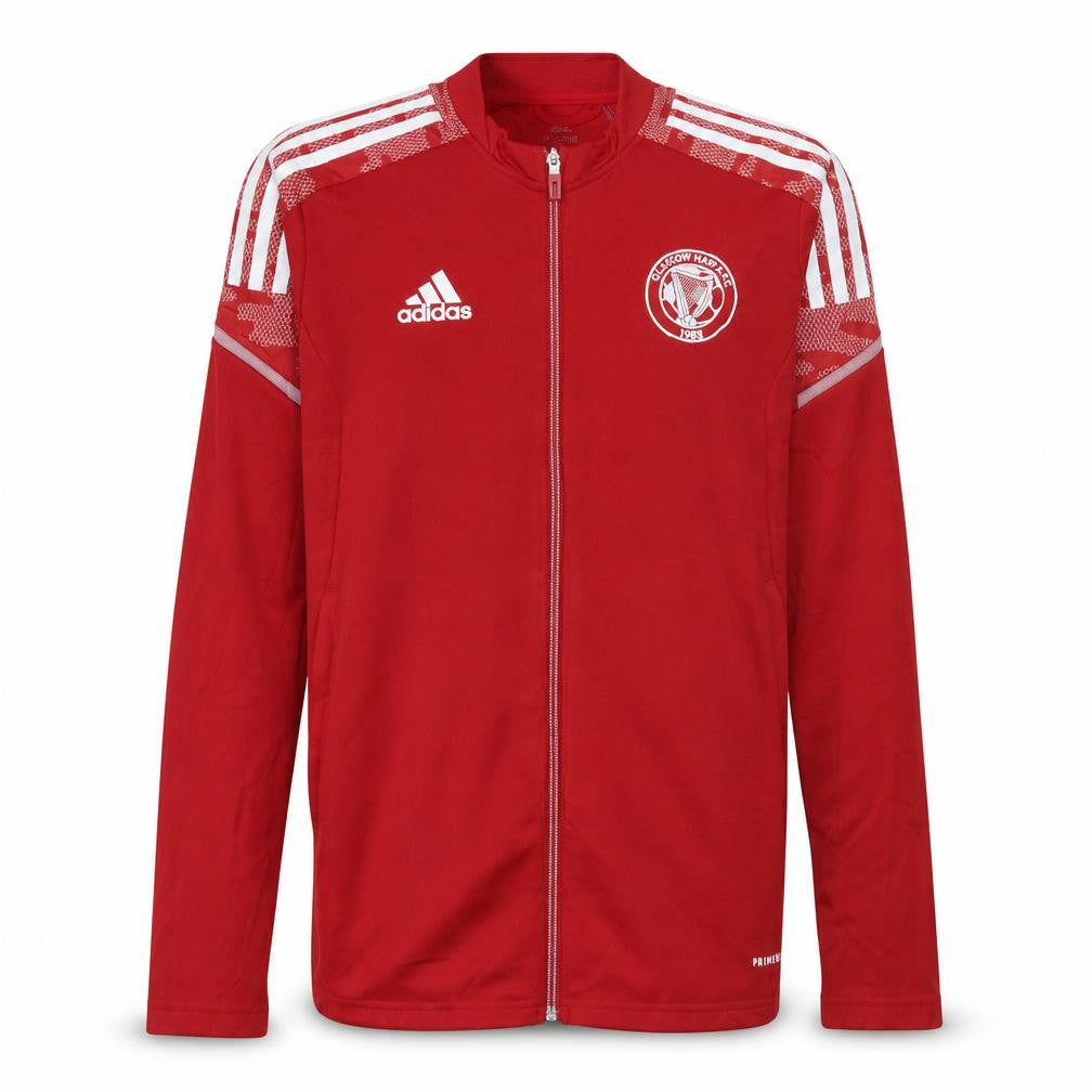 Adidas Men's Red Track Jacket Size S Regular Fit Football Primeblue