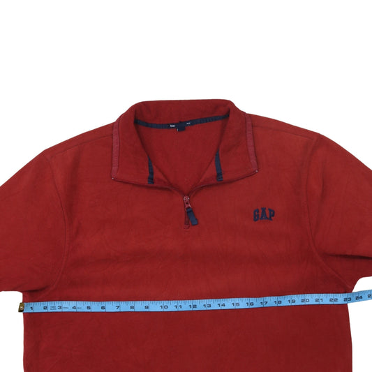 GAP Men’s Red 1/4 Zip Fleece Pullover Sweatshirt Size L
