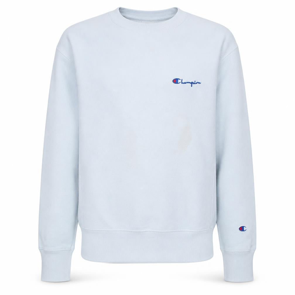 Champion Men's White Small Reverse Weave Pullover Sweatshirt