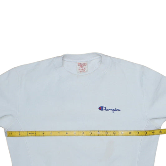 Champion Men's White Small Reverse Weave Pullover Sweatshirt