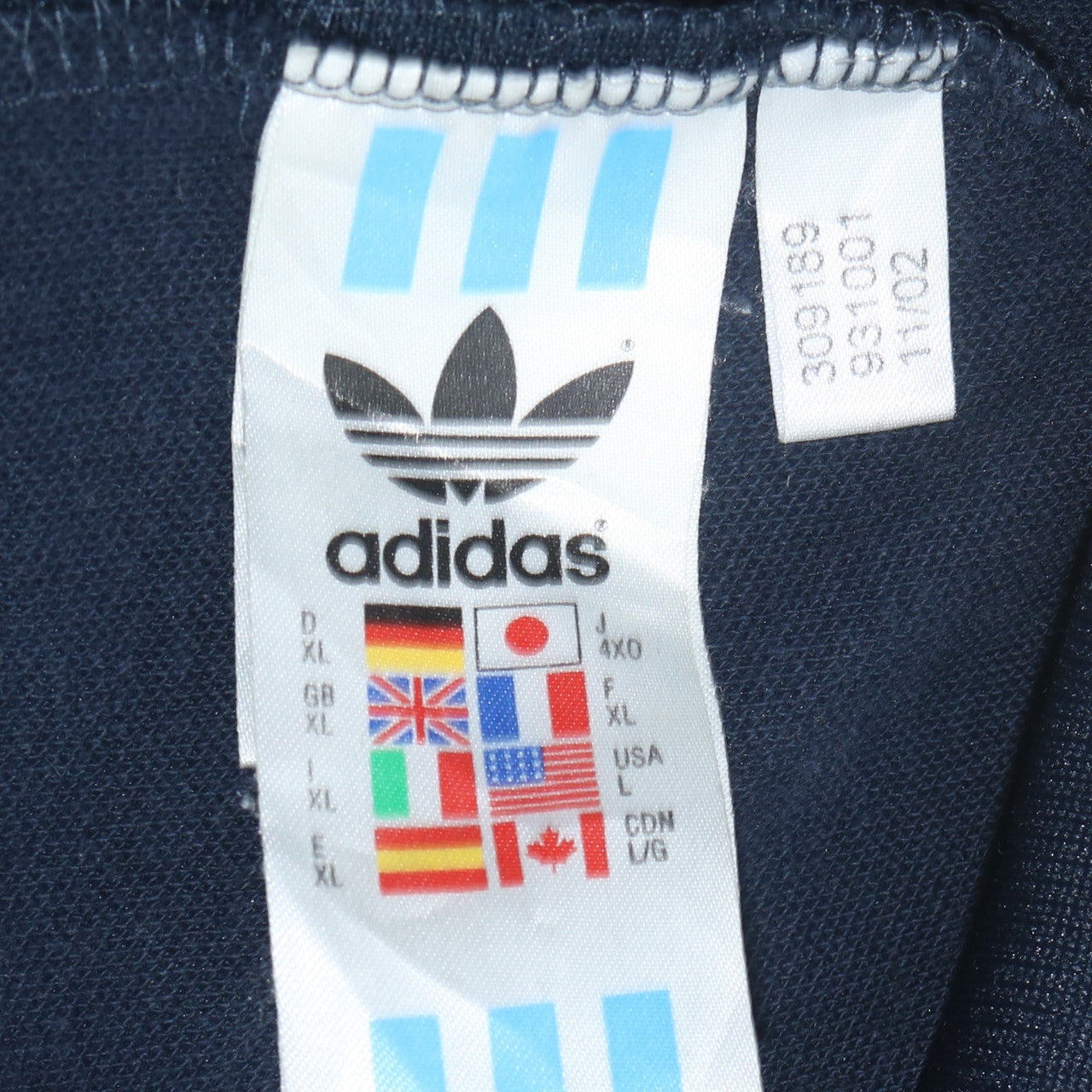 Adidas Men's Blue XL Track Jacket Full Zip Retro Sportswear