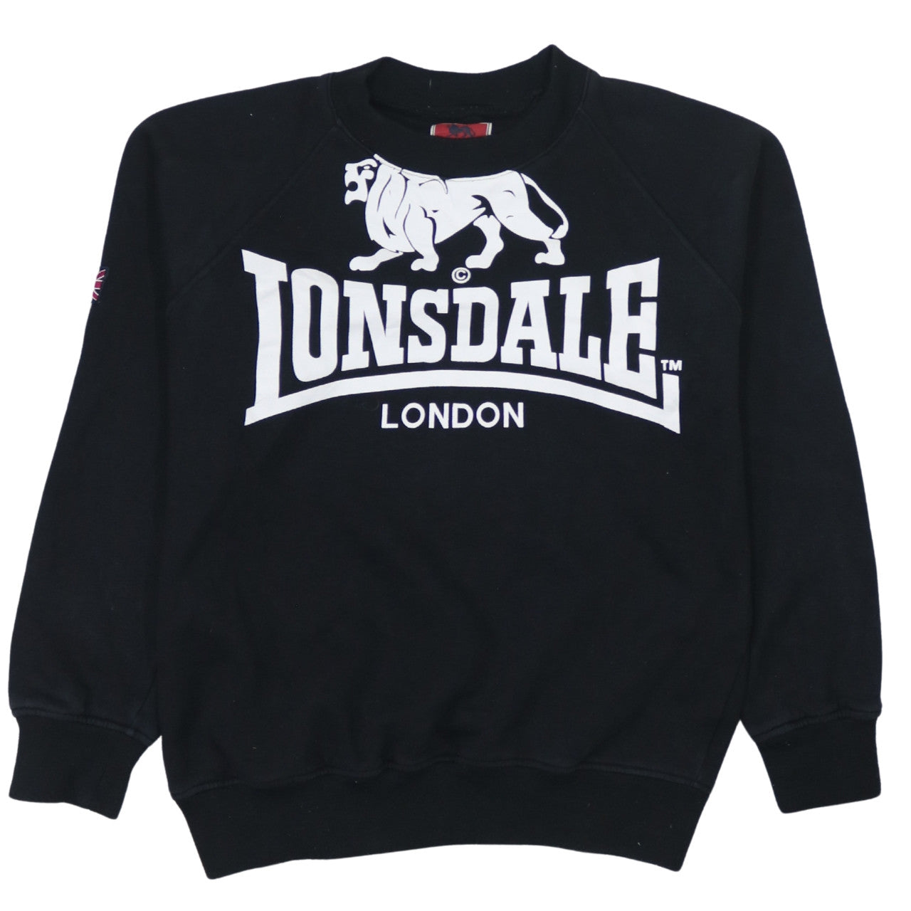 Lonsdale Men's Black Crew Neck Logo Sweatshirt Size M