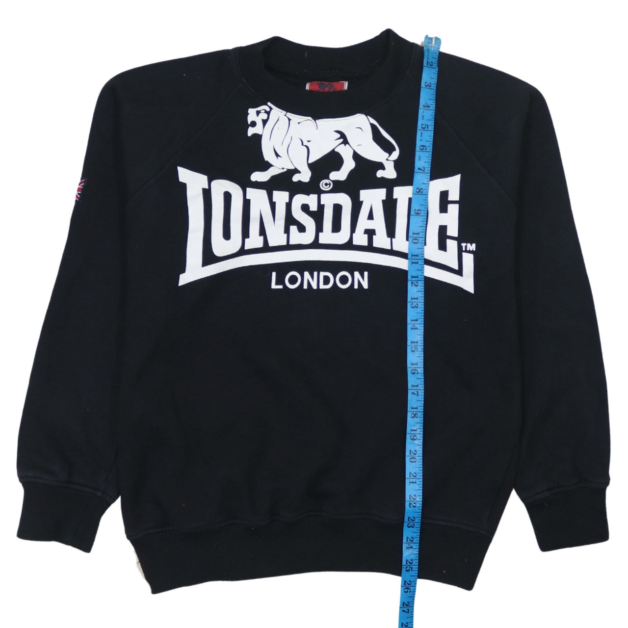 Lonsdale Men's Black Crew Neck Logo Sweatshirt Size M