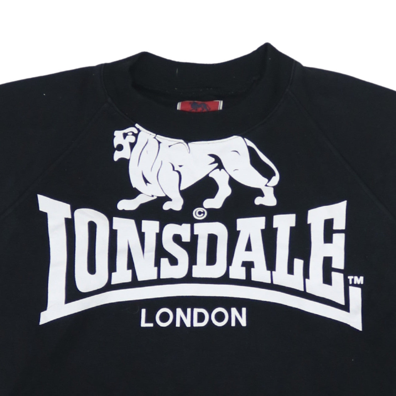 Lonsdale Men's Black Crew Neck Logo Sweatshirt Size M