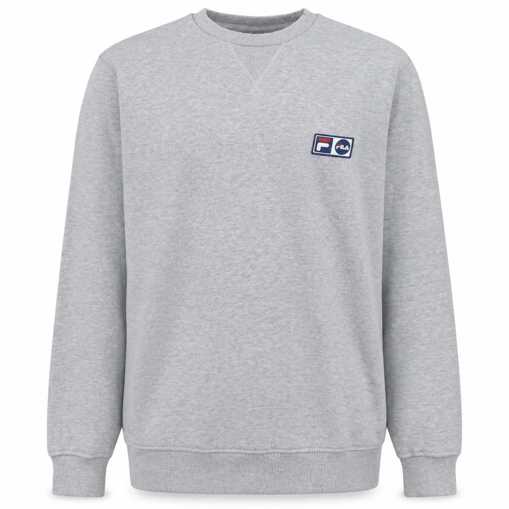 Fila Men's Grey Pullover Sweatshirt Small Crew Neck Logo Athletic Fit