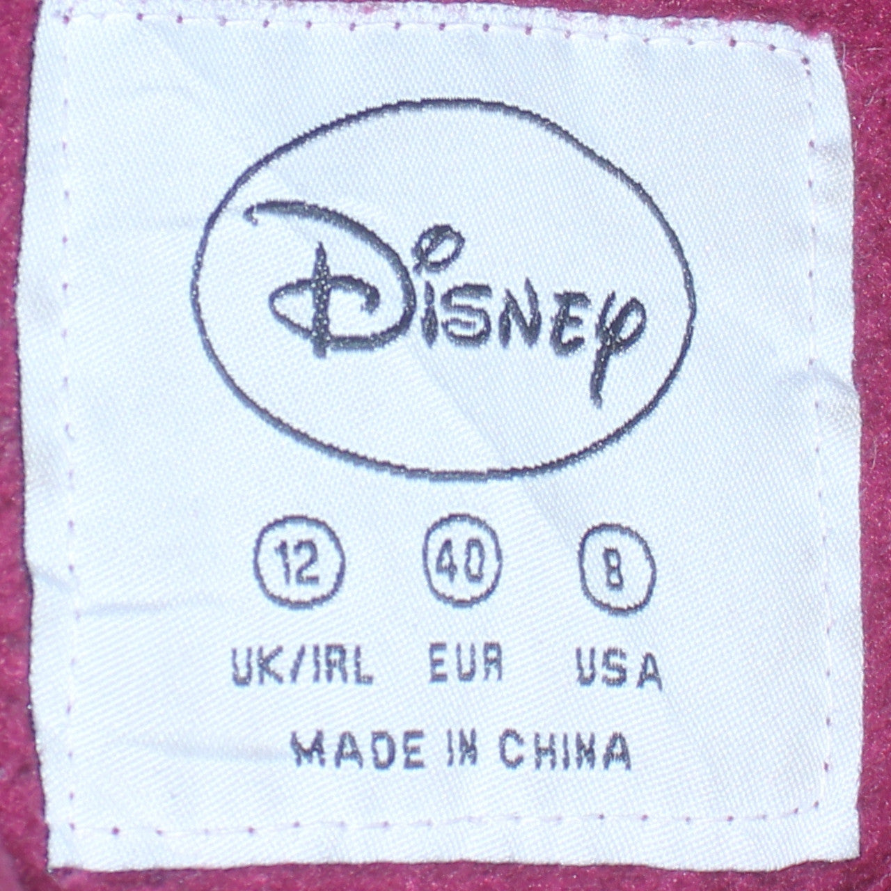 Disney Women Burgundy Mickey Mouse Pullover Hoodie Size 12