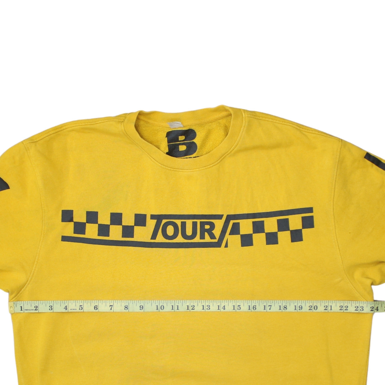 Bieber Unisex Yellow Crew Neck Tour Sweatshirt Size M Cotton
