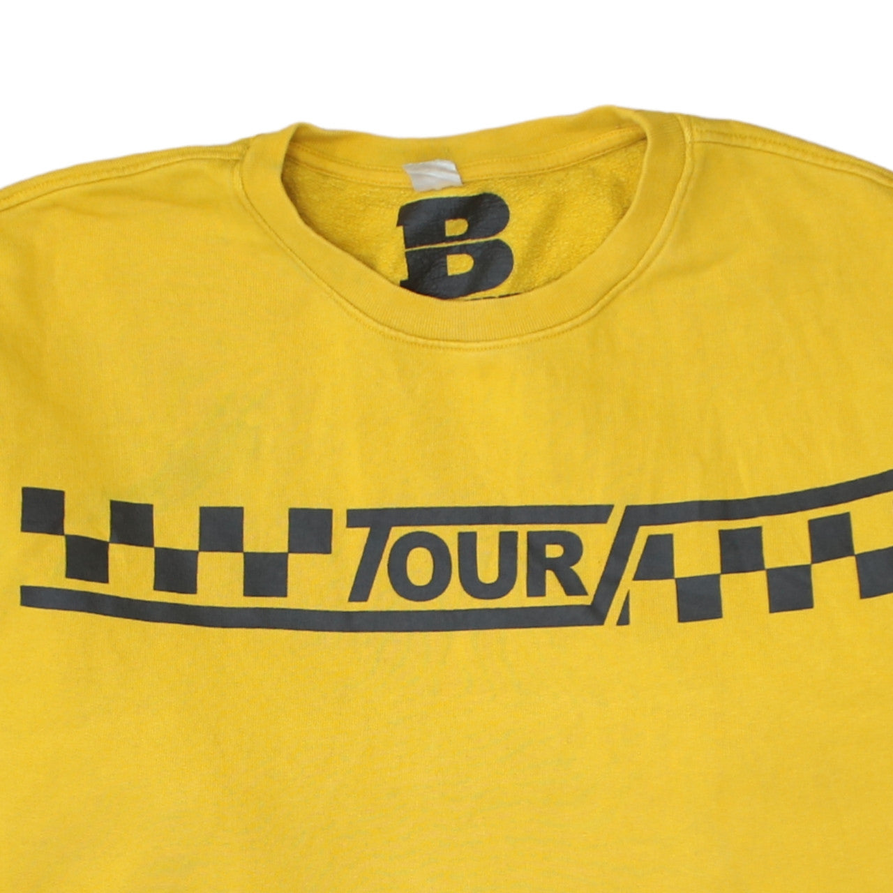 Bieber Unisex Yellow Crew Neck Tour Sweatshirt Size M Cotton