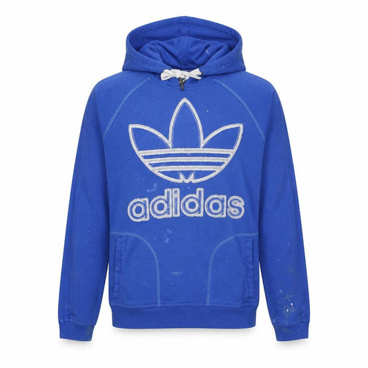 Adidas Mens Blue Pullover Hoodie Size M Logo Sportswear