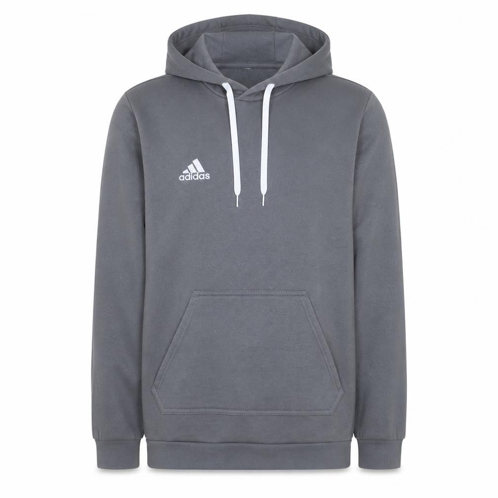 Adidas Mens Grey Pullover Hoodie M Sports Fleece Logo Sweatshirt