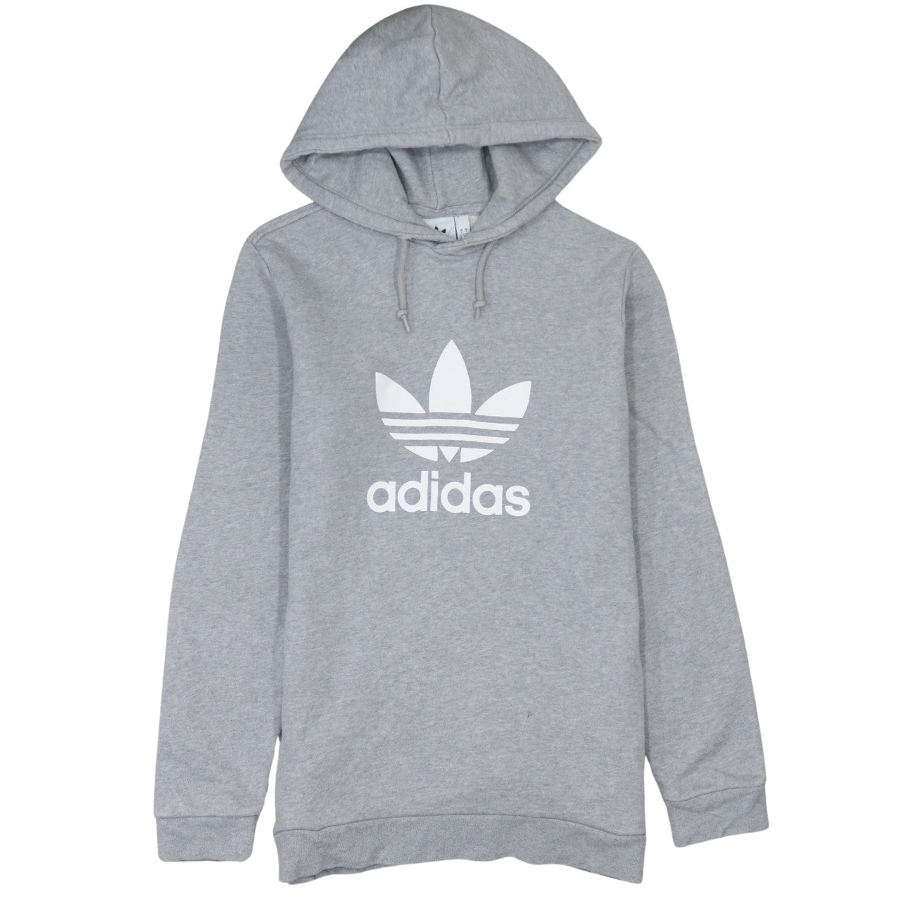 adidas Mens Grey Pullover Hoodie S Regular Fit Sports Logo Sweatshirt
