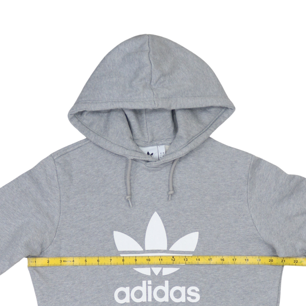 adidas Mens Grey Pullover Hoodie S Regular Fit Sports Logo Sweatshirt