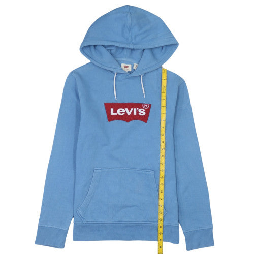 Levi's Mens Blue Pullover Hoodie Small Graphic Logo Sweatshirt